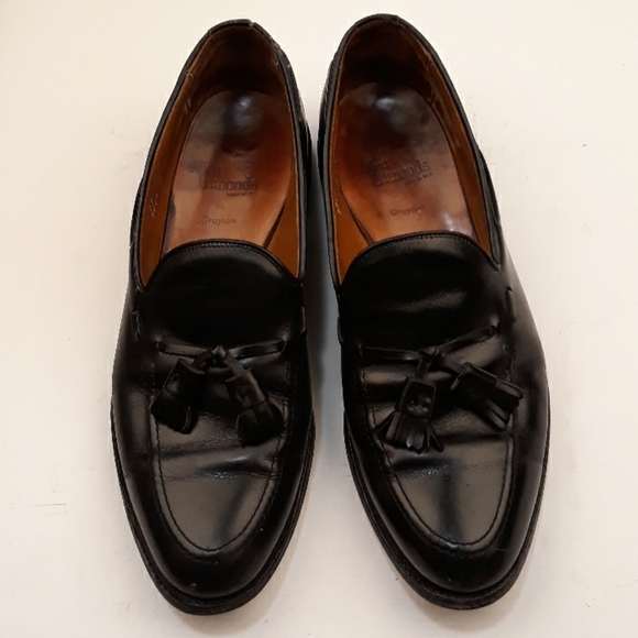 ALLEN EDMONDS Grayson Black Leather Tassel Sz‎ 11 C Mens Dress Shoes Loafers - Picture 1 of 8
